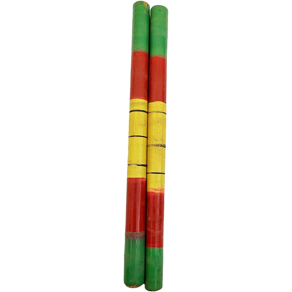 Crafts of India 4 Dandiya/Dandiya Sticks for Gujarati Garba Dance (2 Pairs) - Wooden Sticks for Navaratri Festival