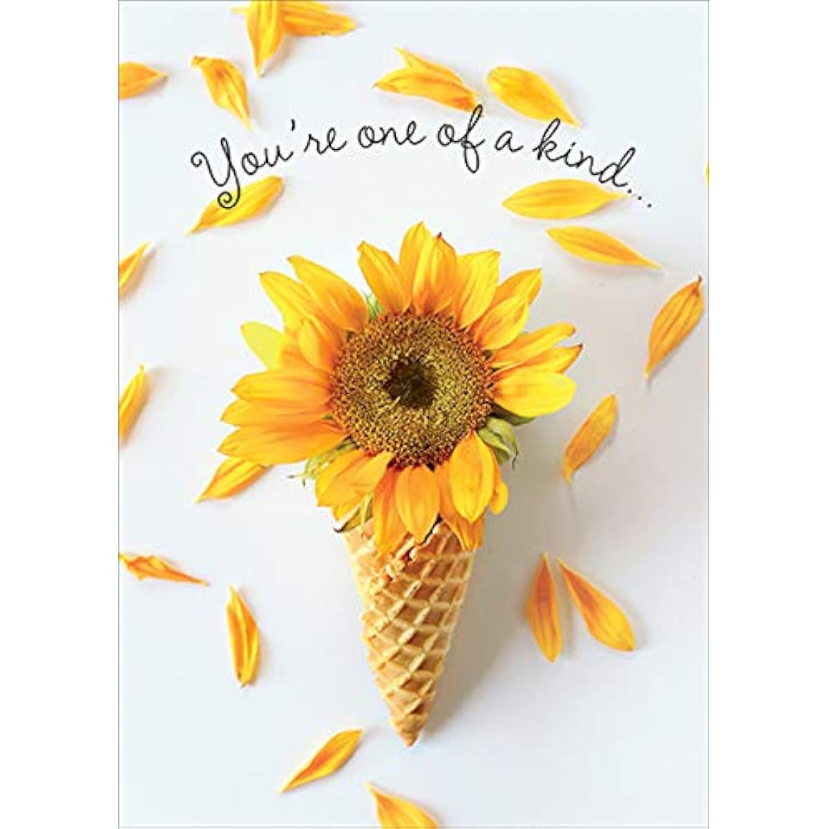 RSVP Birthday Greeting Card for Her - Sunflower Cone: One of a kind, Yellow, 5" x 7", GC-B5958