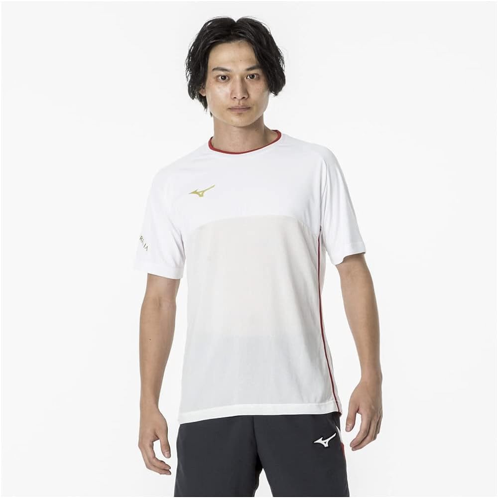 [Mizuno] Soccer Wear Morelia Hybrid Field Shirt Short Sleeve Highly Breathable Solar Cut Material P2MAA002
