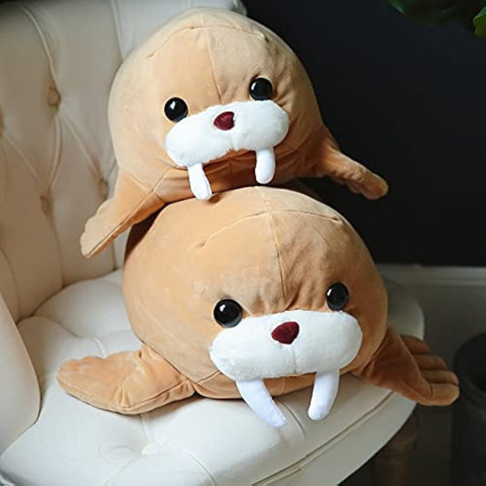 45-55cm Kawaii Walrus Plush Pillow Lying Animal Sea Lion Doll Mallard Toy Stuffed Animal Baby Kids Birthday Gift 55cm
