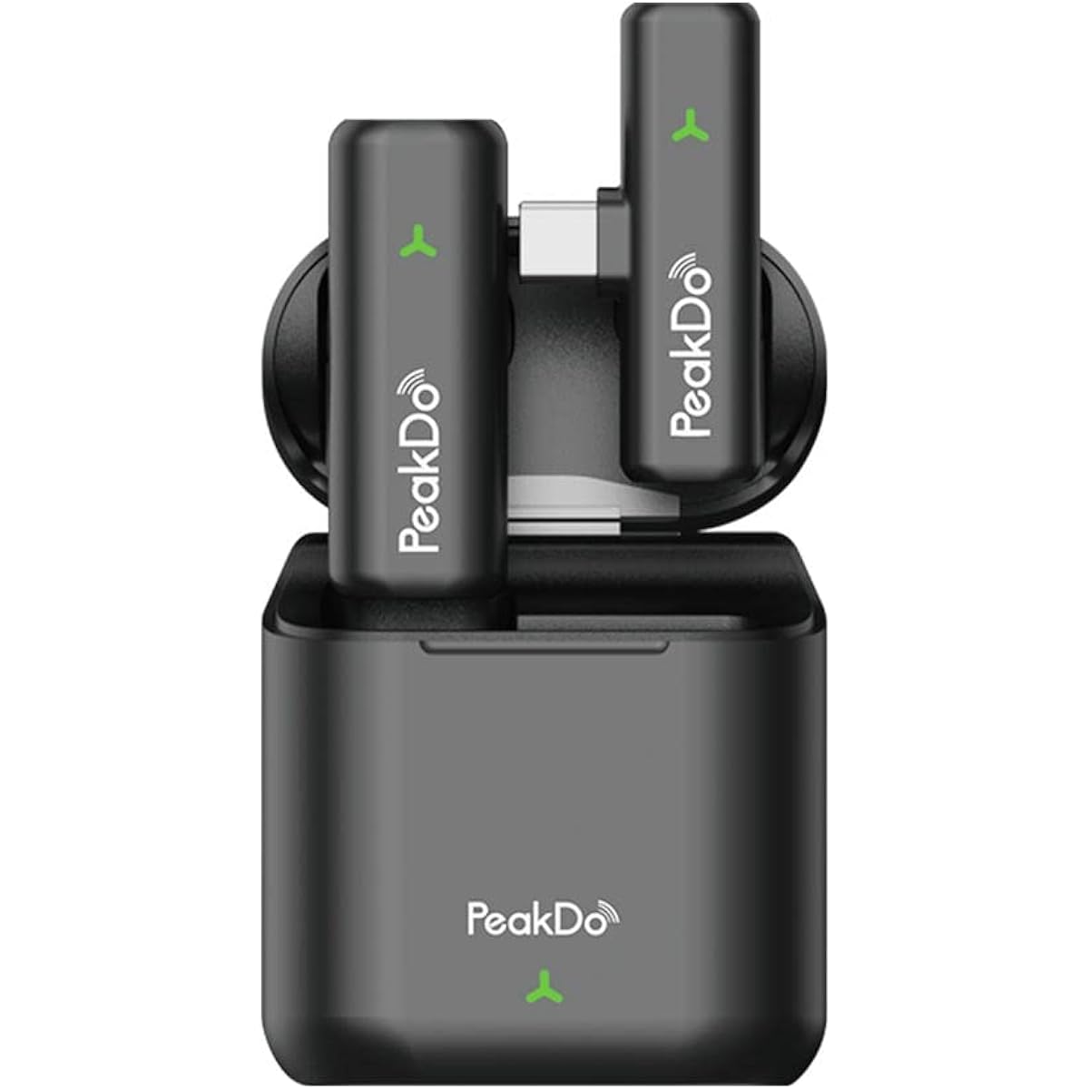 PeakDo Wireless Lavalier Lapel Microphone for USB C Phone, Plug and Play Wireless Microphone for Interviews Videos Podcasts Vlog TikTok YouTube, 65ft Range Mini Mic with Charging Case