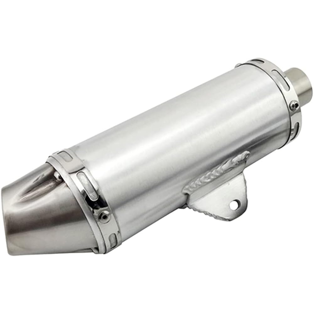 DJ-Motor 32mm Silver Racing Exhaust T4 Muffler High Performance for 150cc 160cc Pit Dirt Bike Mini Motocross