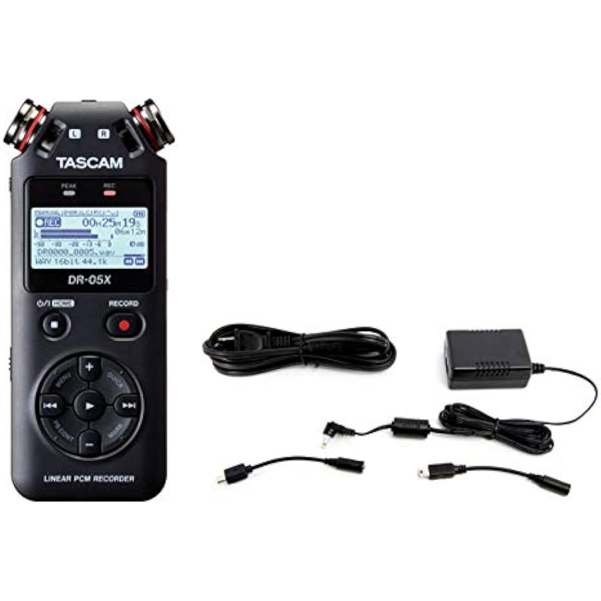 TASCAM - Stereo linear PCM recorder with USB audio interface DR-05X + genuine AC adapter PS-P520E set