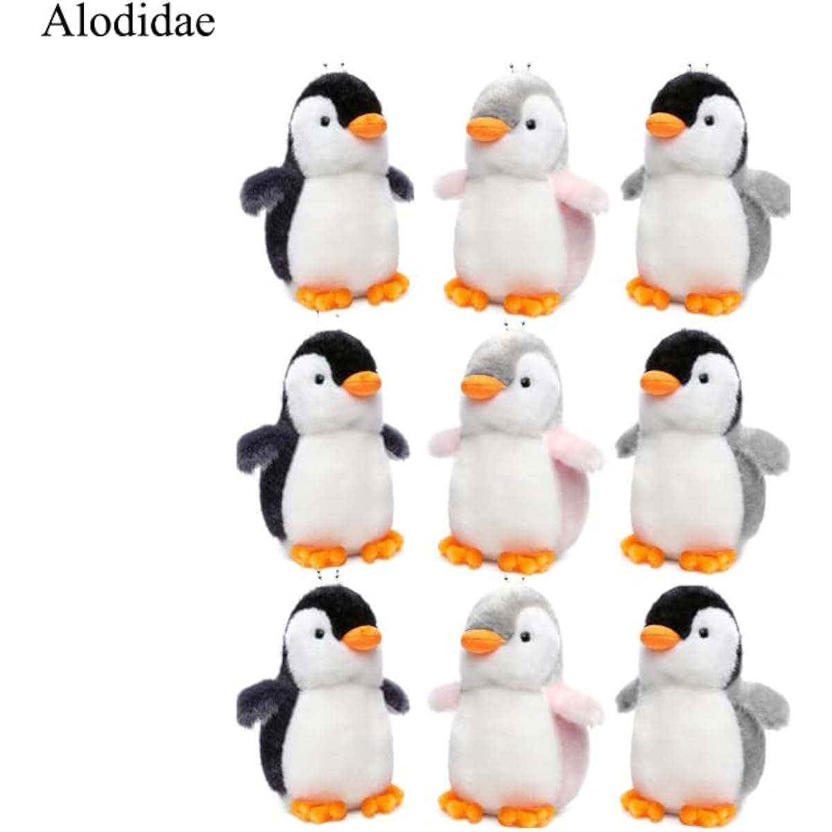Alodidae Mini Penguin Plush Keychain Toy Cute Penguin Gift Penguin Party Supplies Little Penguin Hanging Pendant for Bags Christmas Tree (Black Pink Grey)