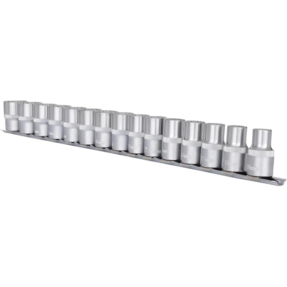 KS TOOLS 1/2" 12 Point socket set 15 pcs 10-24mm 911.1285