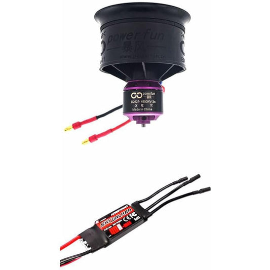 PowerFun Electronic Ducted Fan 50mm 11 Blade Ducted Fan with RC Brushless Motor 4300KV/4S Balance Tested with ESC 40A (2~4S) for EDF 4S RC Jet Airplane