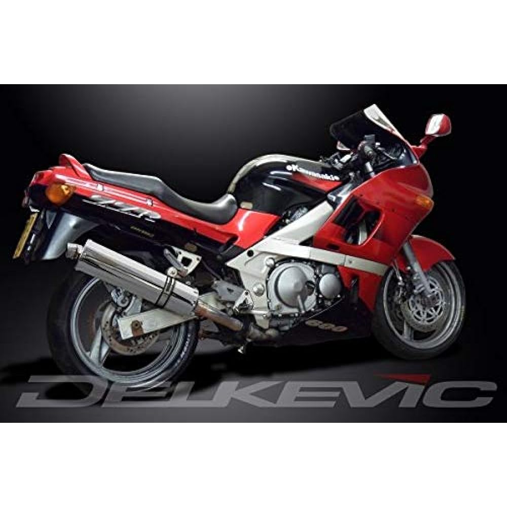 DELKEVIC Slip-on Stainless Oval Muffler KAWASAKI ZX6 1993-2009 / ZZR600 1990-1992 / ZZR400 1990-2001 450mm KIT0603