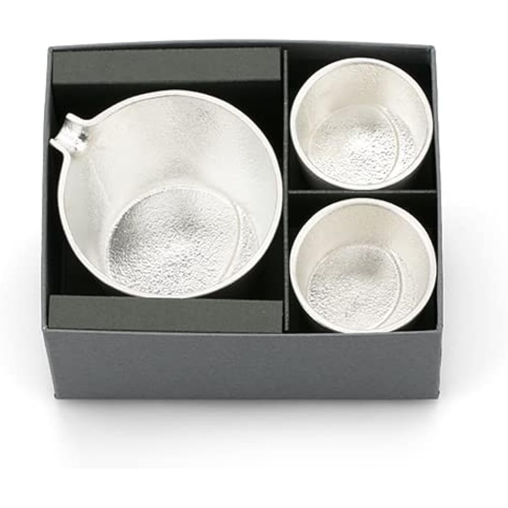 [Nousaku Japanese paper wrapping] Moon sake set 100% genuine tin NOUSAKU