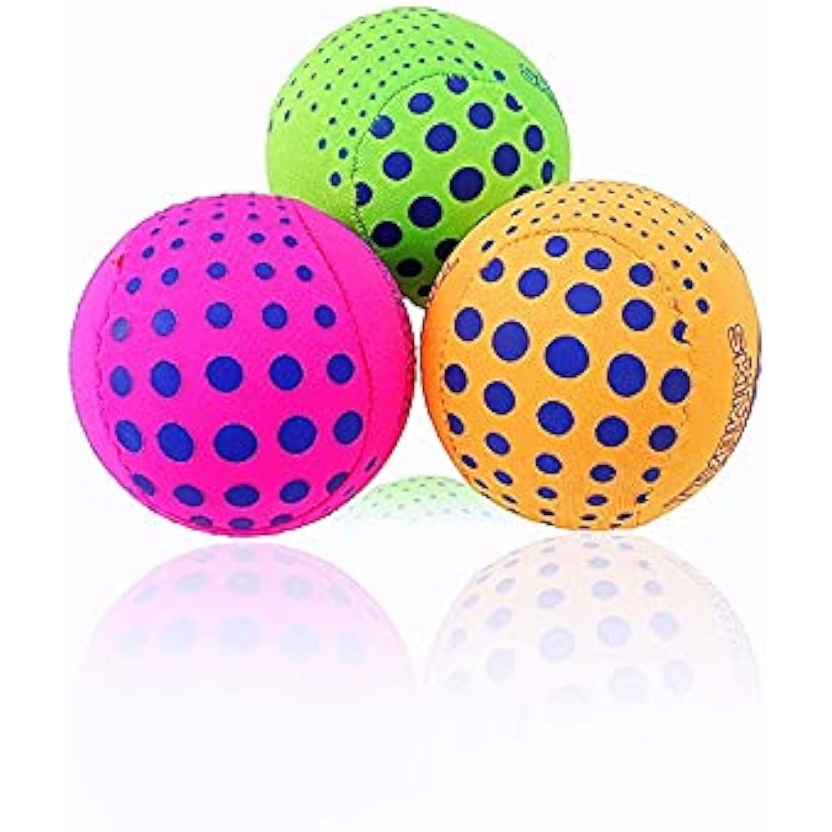 DSJUGGLING 60mm 3in1 Multifunctional Ball - Washable Juggling Balls for Beginners Set of 3 | Water Skimming Ball Bouncing on Water - Pool Ball & Beach Toy | Soft Bouncy Grip Training Ball Kit