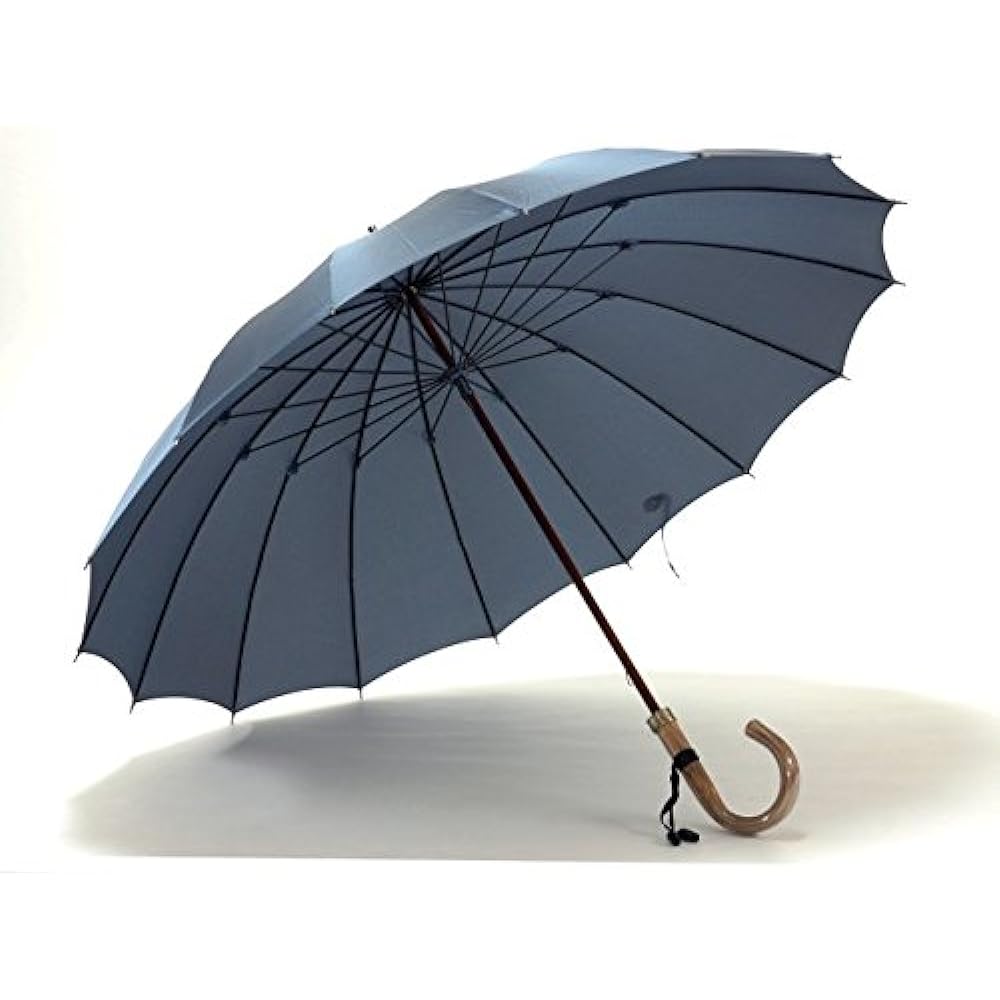 Maehara Koei Shoten Maehara Umbrella for Men Blue Gray Sintered Rattan