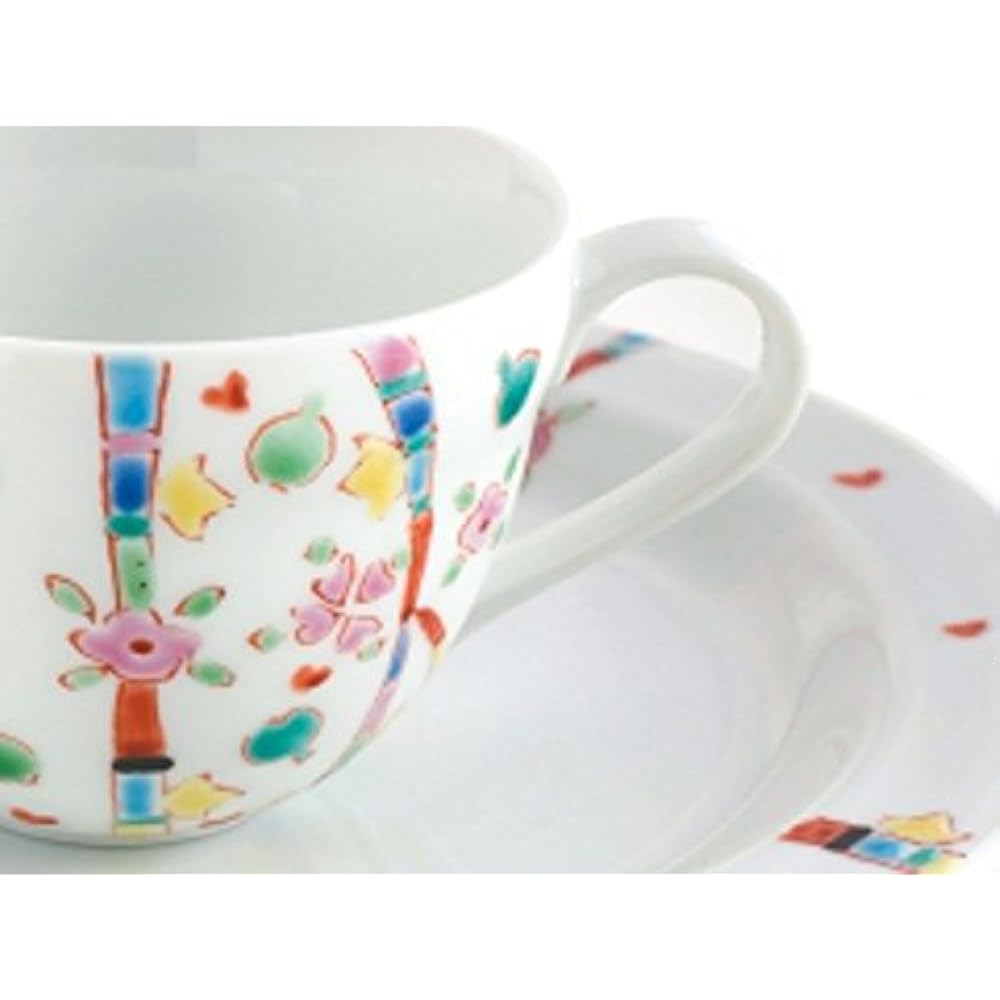 Maruzen Iwata Shoten Kutani Ware Cup & Saucer Hanabubuki was-526