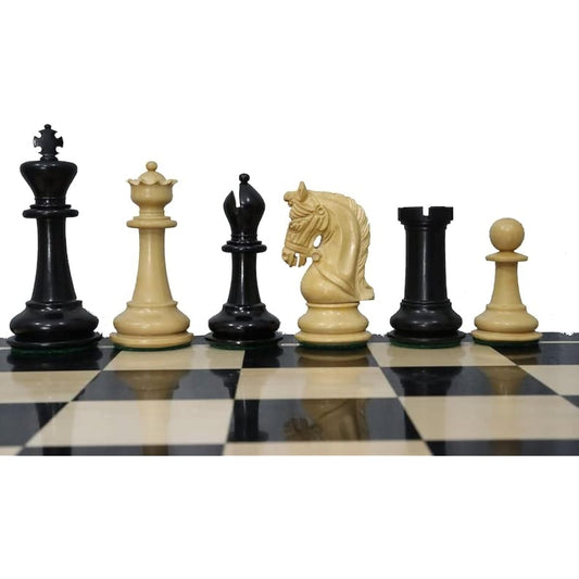Sultan Series Luxury Chess Set - Weighted Chess Pieces Ebony and Natural Boxwood Only with 2 Queens | King 4.1"