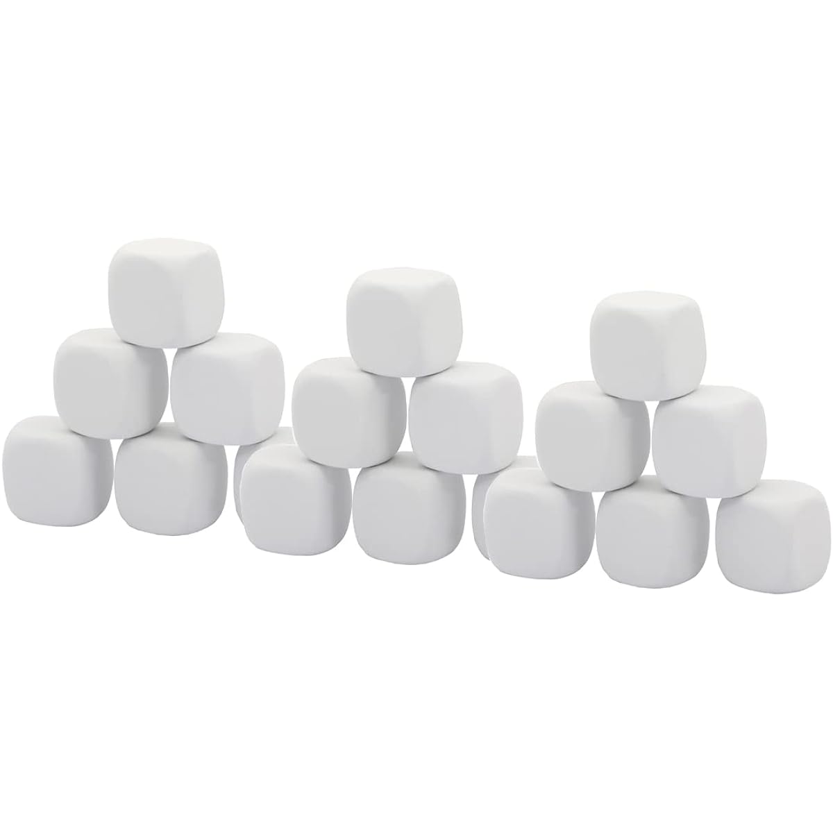 Qidiwin White EVA Foam Dice for Kids Graffiti Building Blocks Creative Painting Party Supplies 1.97inch 18pcs