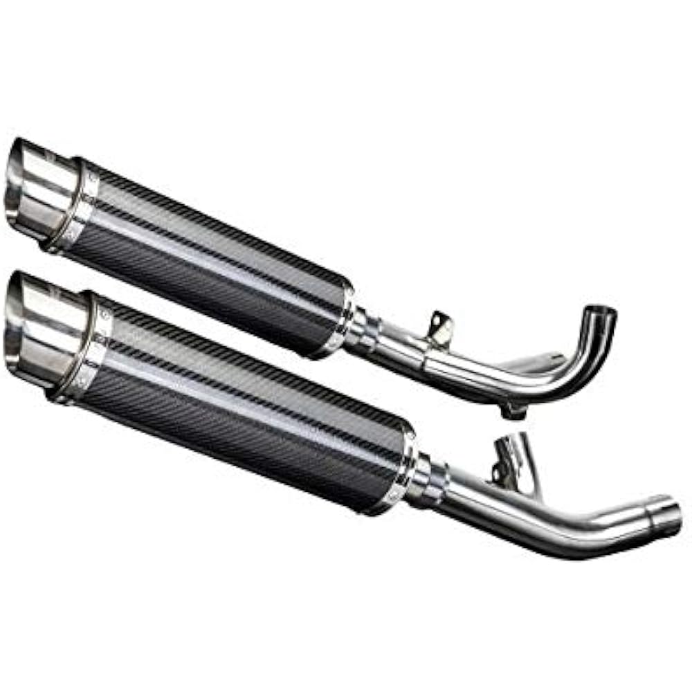 DELKEVIC Slip-on Carbon Muffler for YAMAHA VMAX 1700 Catalyst Straight 2009-2017 350mm KIT26E0