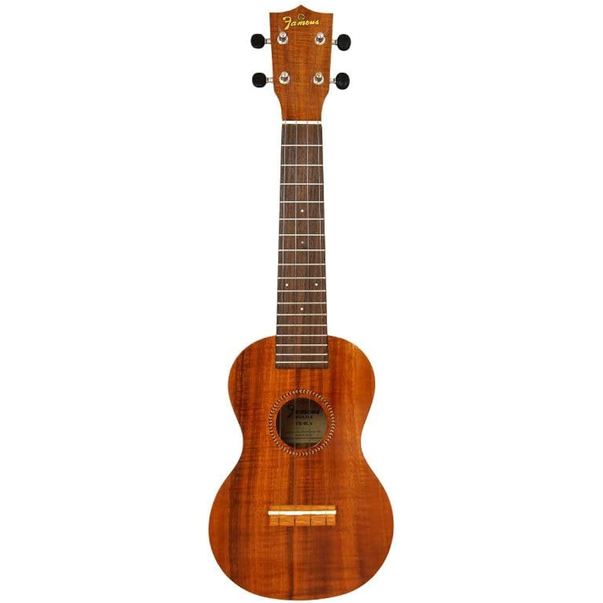 Famous FS-8LN [With replacement Low-G string] Soprano ukulele, long neck, Hawaiian Koa, made in Japan, handmade, Famous