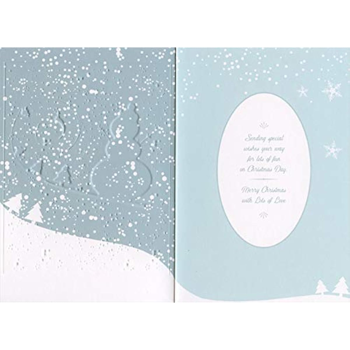 Pictura Snowman on the Hill: Silver Foil Swirl Granddaughter Christmas Card