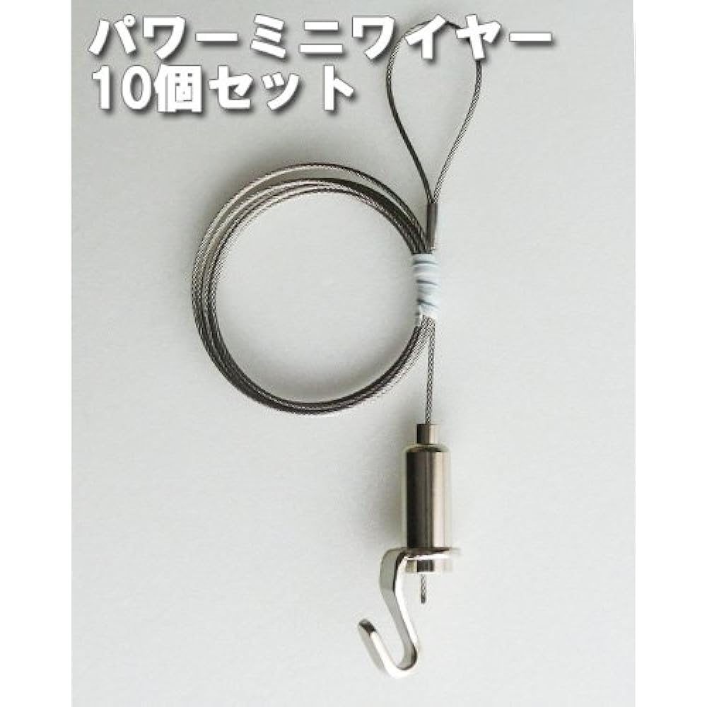 Fukui Metal Crafts Power Mini Wire Flexible Diameter 1.0mm x 100cm 10 Pieces Picture Rail Hanging Hook Poster/Frame/Painting/Wall Hanging Display 1803-10