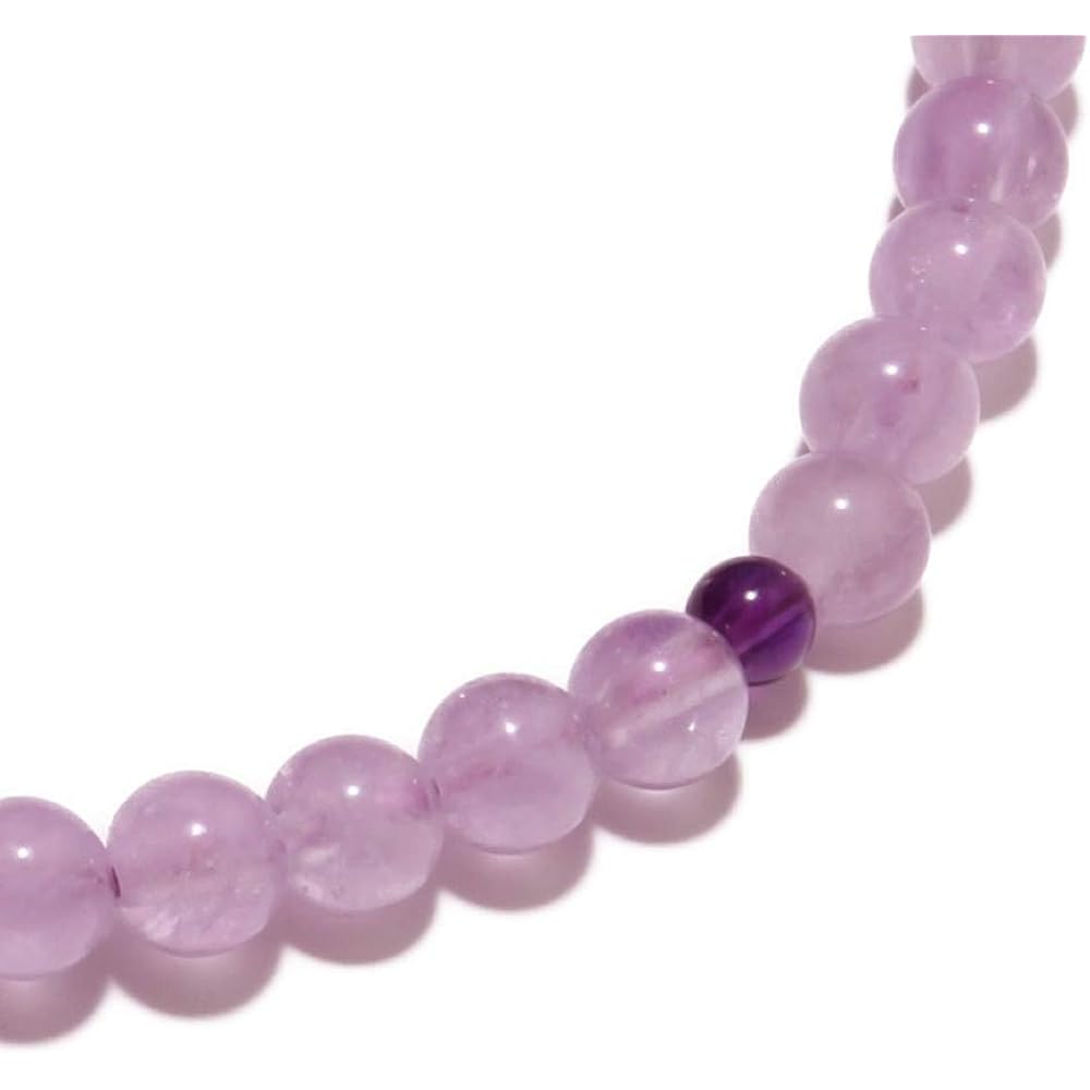 Prayer beads <Made in Japan> Women's high-quality natural stone Fuji cloud stone, amethyst crystal, pure silk tassel, prayer bead bag included, purple (tassel color), handmade prayer beads, domestically made prayer beads that can be used by all sects [Lo