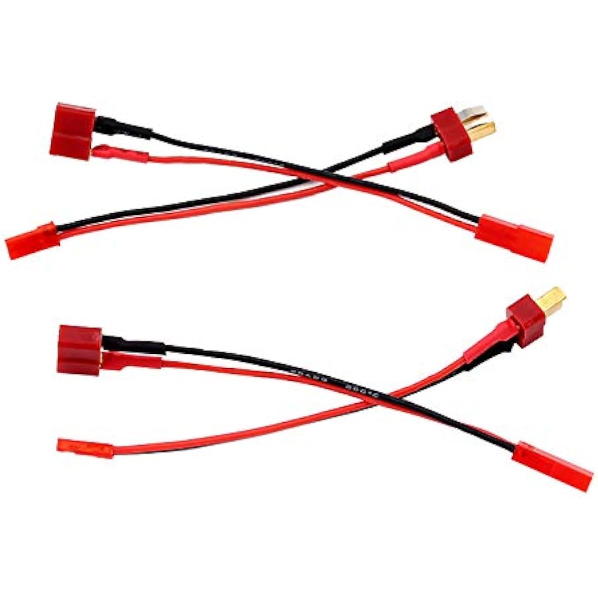 JST Male to Deans Male / JST Female to Deans T Plug Female Adapter 2 Pairs 10cm 4inch 20awg Wire (BDHI-15)