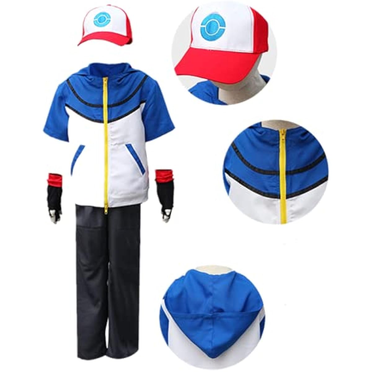 [RobinEllis] Satoshi Costume, Hat, Complete Set, Cosplay Goods, Disguise, Costume, Cosplay, For Children, Adults
