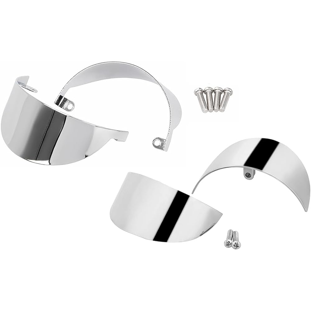 YDLMT Front Rear Turn Signal Light Visor 1 Set for Harley Touring Road King Road Glide Electra Glide Ultra Limited Heritage Classic FLHT FLST FLTR FLHR FLSTC FLHTCU Chrome