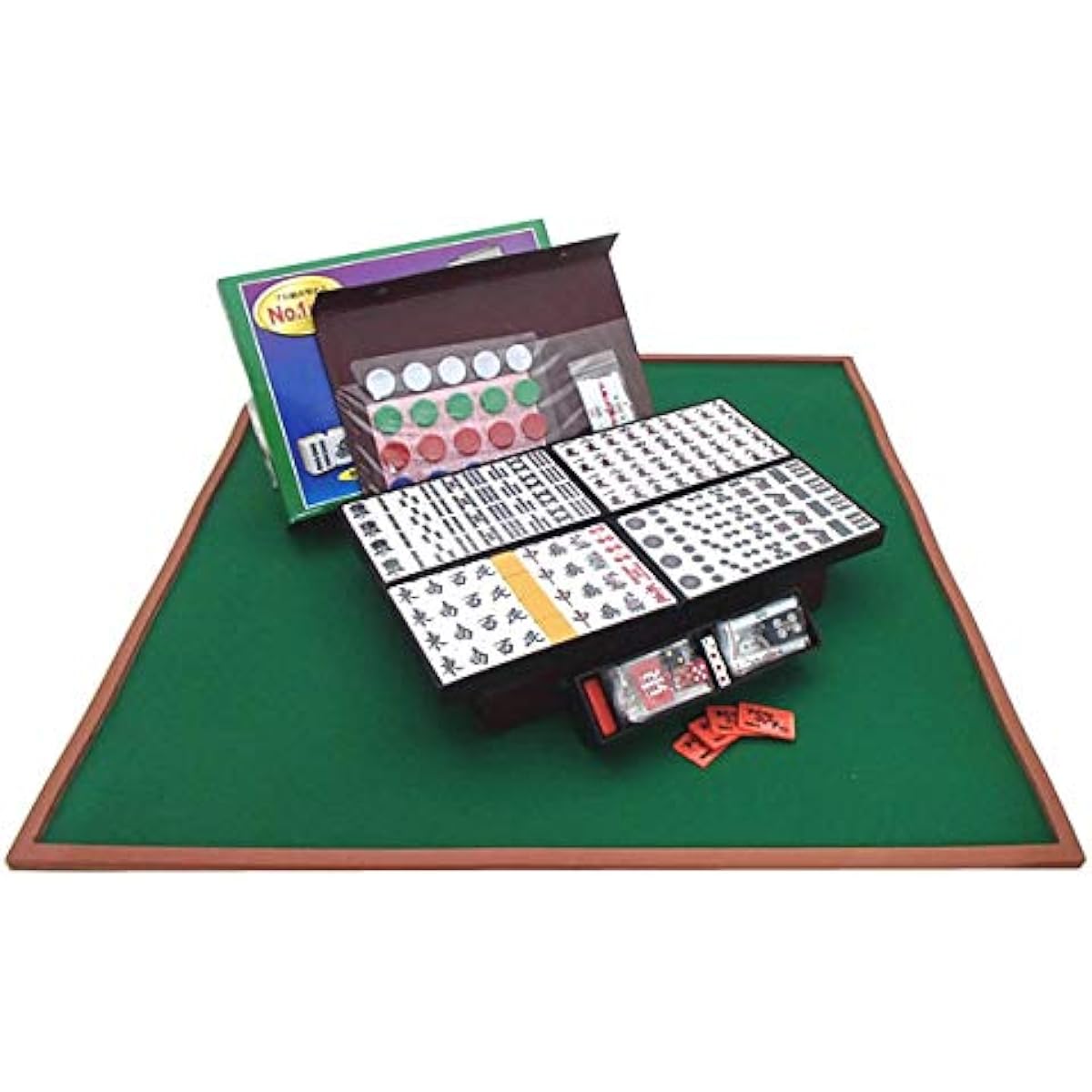 Handmade mahjong set - Purely domestic Miwax MJ mat and large mahjong tiles Narcissus