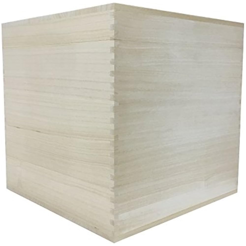 Paulownia box, high-grade paulownia box with locking specifications, cube/cube type, large size (can also be stored in a metal rack)
