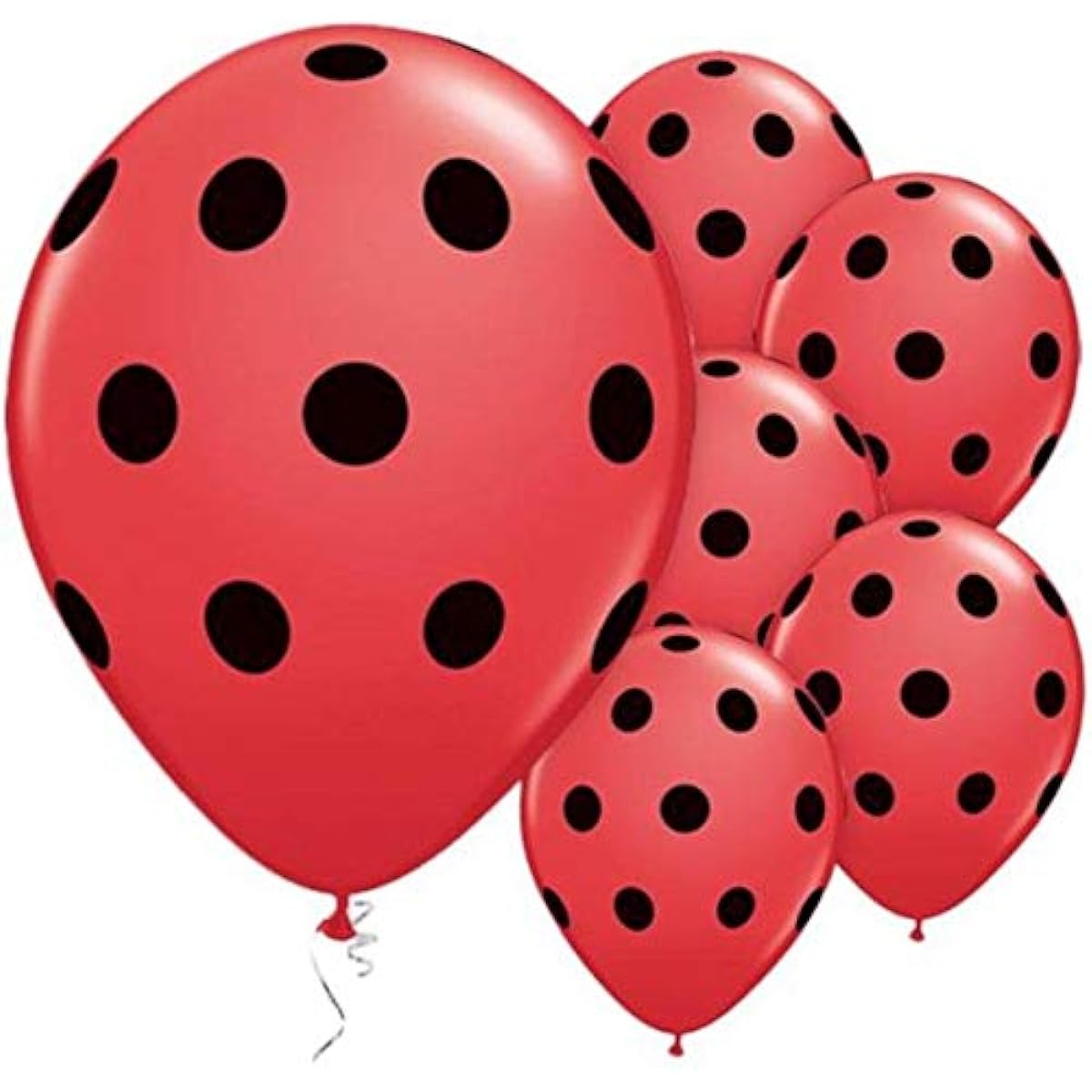 Fascola Latex Balloons 12 Inch 100pcs Black Red White Polka Dot Balloons for Wedding Birthday Party Decoration