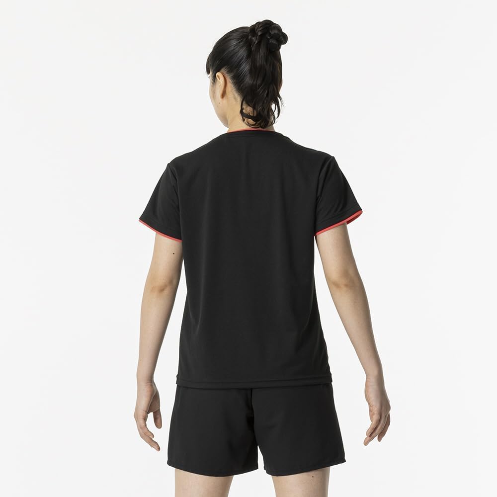[Mizuno] Tennis Badminton Game Shirt, Short Sleeve, Sweat Absorbent, Quick Drying, Dynamotion Fit, Certified by Japan Badminton Association, 62JAB228 Women's