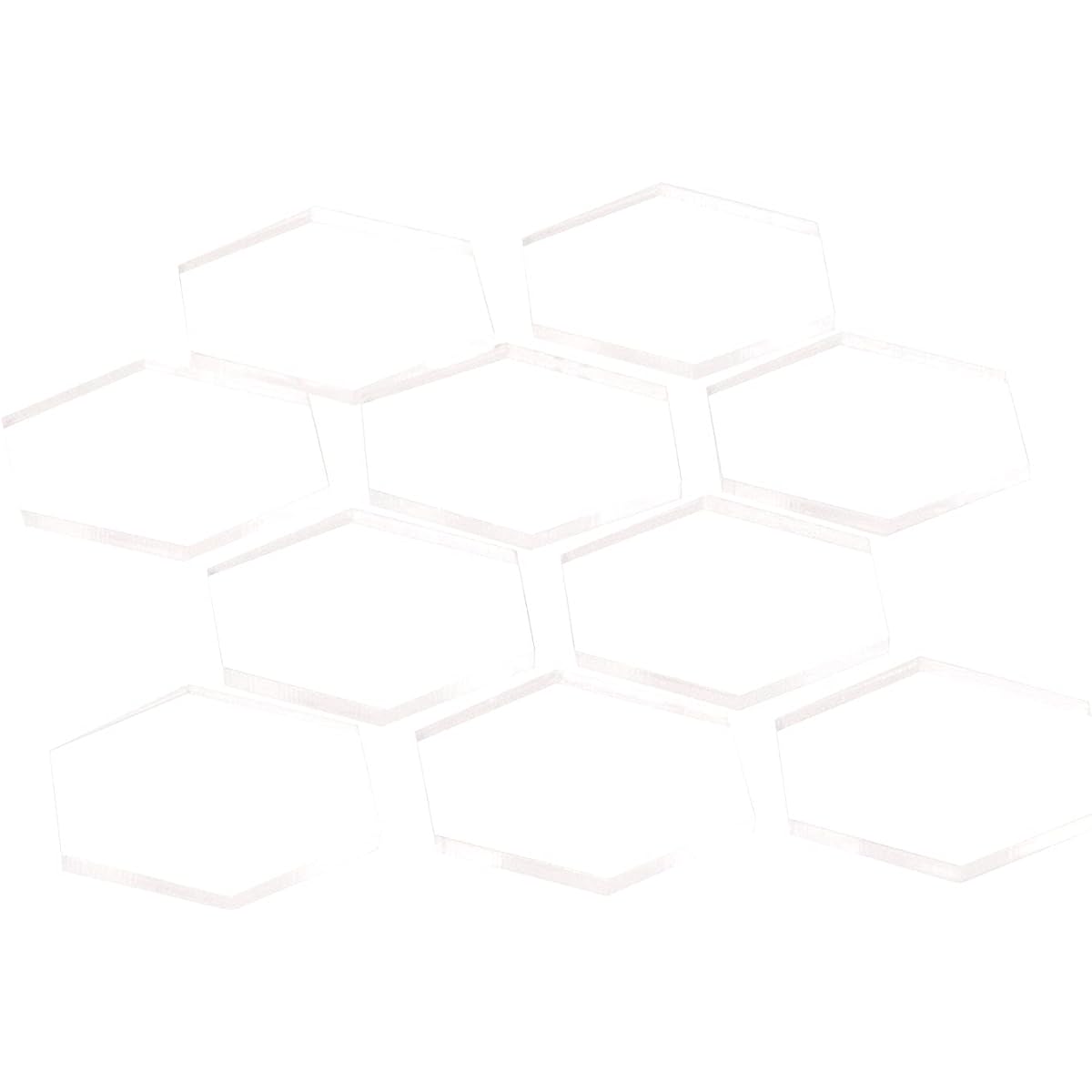 The Broken Token Clear Hexagonal Miniature Bases - Visible & New Miniature Bases with Clear Acrylic and MDF Bases - Pack of 10 (1")