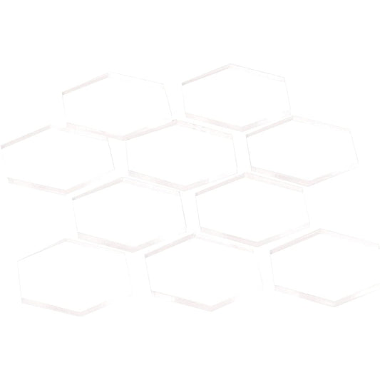 The Broken Token Clear Hexagonal Miniature Bases - Visible & New Miniature Bases with Clear Acrylic and MDF Bases - Pack of 10 (1")