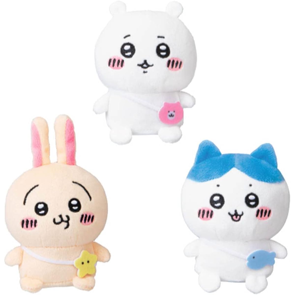 Chiikawa Pitarest, a set of 3 types that can be placed in various places, Chiikawa Hachiware Rabbit, approx. 9 cm, mascot, stuffed animal, official goods