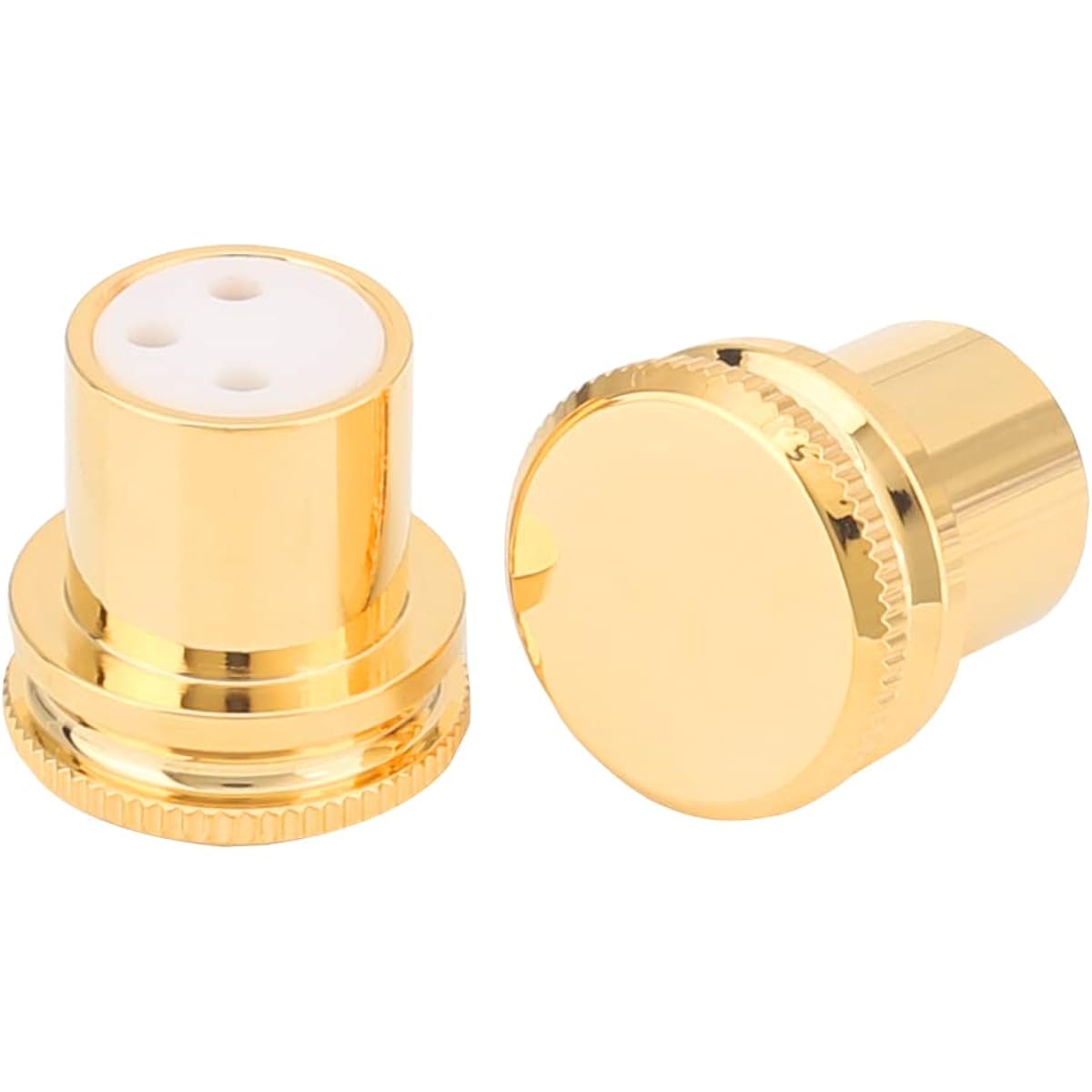 Tertullus XLR Cap Brass Gold Plated Noise Stopper Dustproof Shield Cap Protector Female Noise Reduction Cap 2 XLR Female Caps