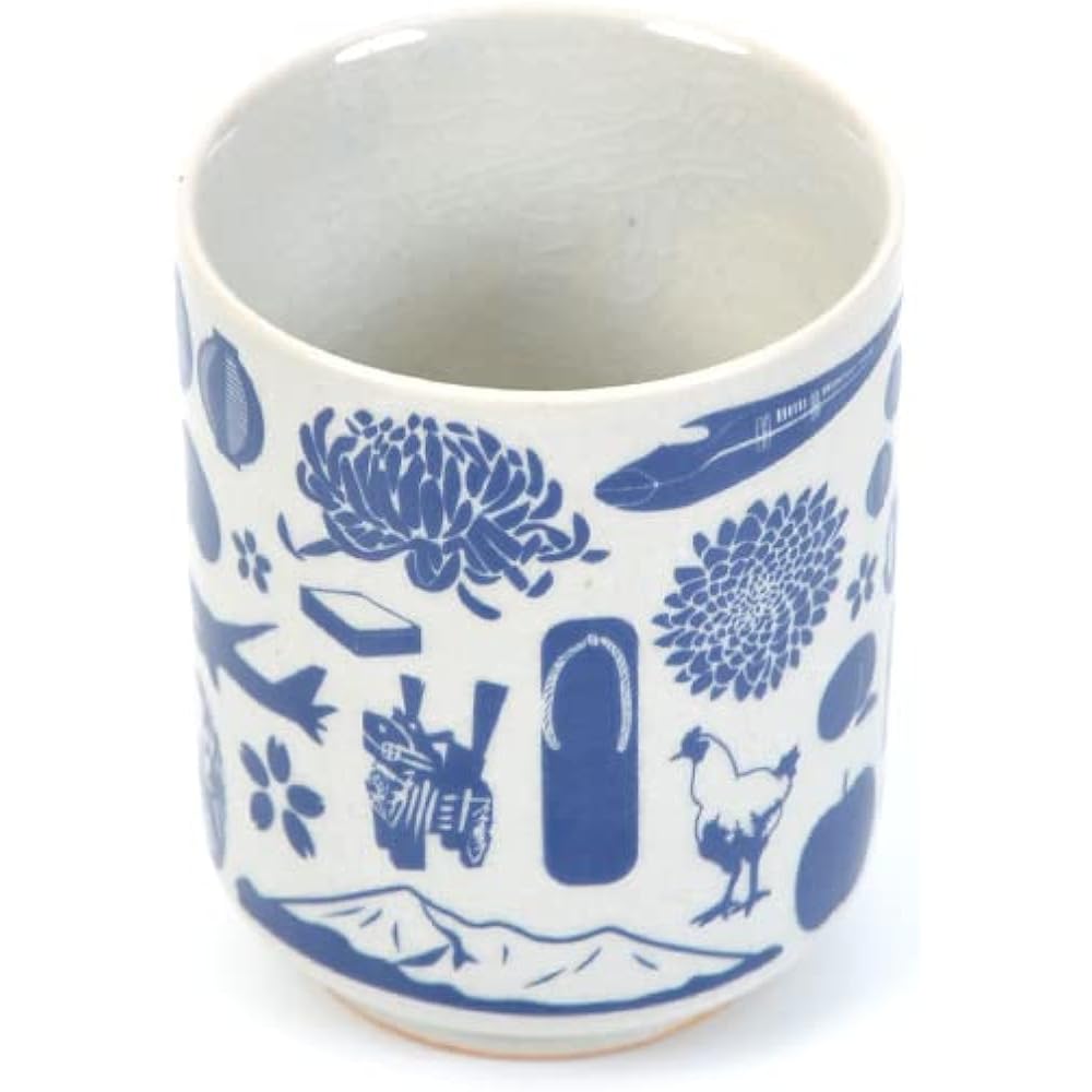 Ohori Soma Ware Double Cup Fukushima Pottery Travel Map Nakadori 60th Birthday Gift Present Tea Cup Stylish Double Heat Retention