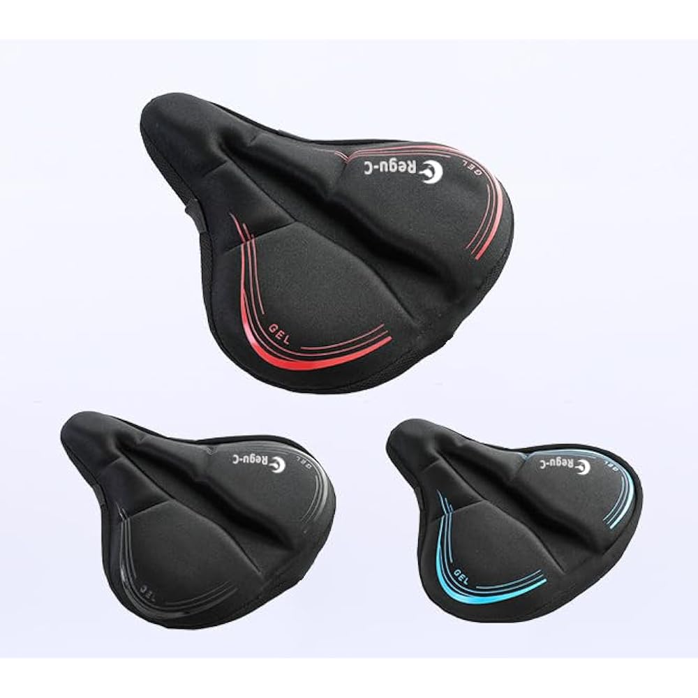 [Regu-C] Bicycle Saddle Cover GEL Gel Cushion Buttocks No Pain Lower Back Pain Exercise Bike Stays in Place Shock Absorption