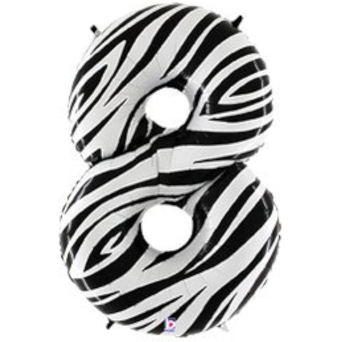 Giant Number 8 Balloon - Zebra Stripe 8 Megalon - 40 Inch