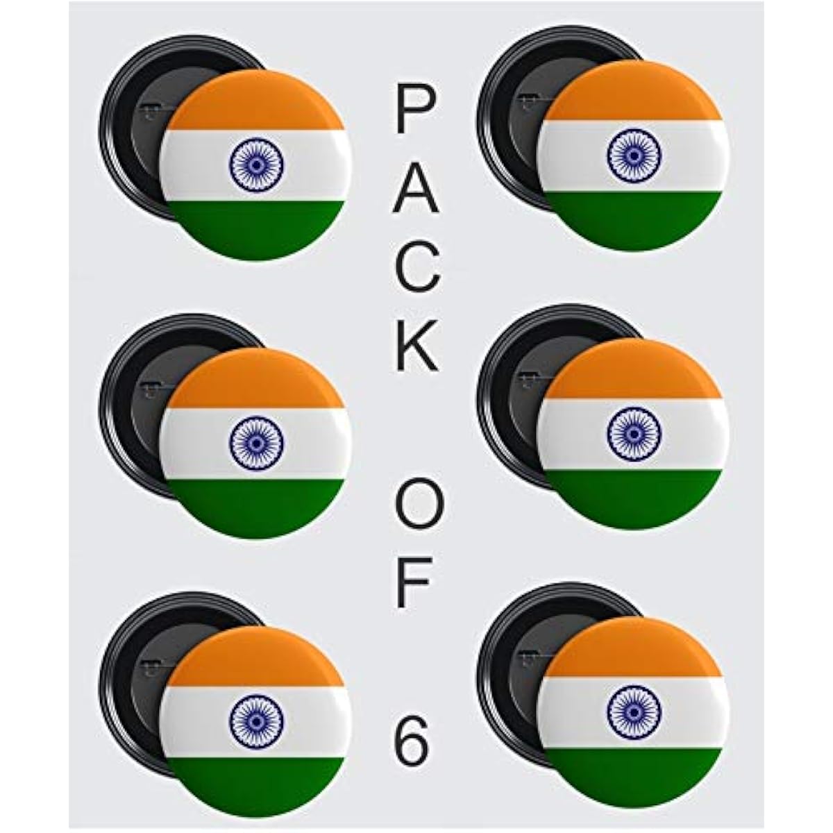 Billa Badge | Indian Flag Badge | Pack of 6 | Indian Republic Day Badge | Pin Button Badge | Independence Day | (Pack of 6)