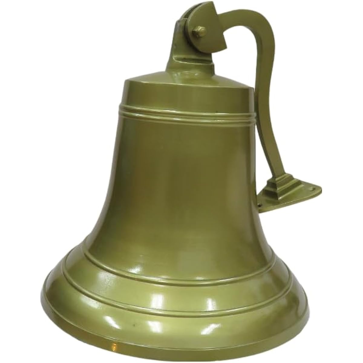 Ship's Bell with Aluminum Bracket, Antique Brass Finish, 10" Diameter, Musical Instrument, Bell, Brass, Percussion