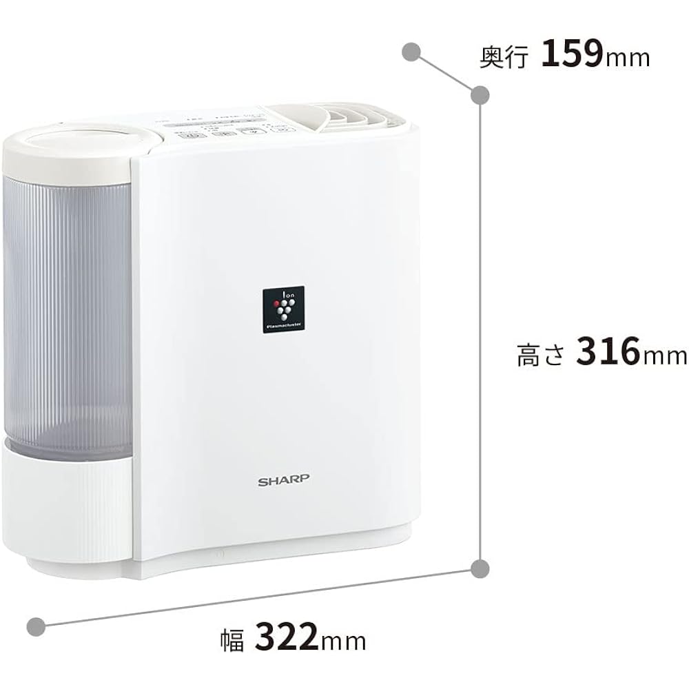 Sharp Humidifier Evaporative DC Motor Personal Type Plasmacluster 7000 White HV-P30-W