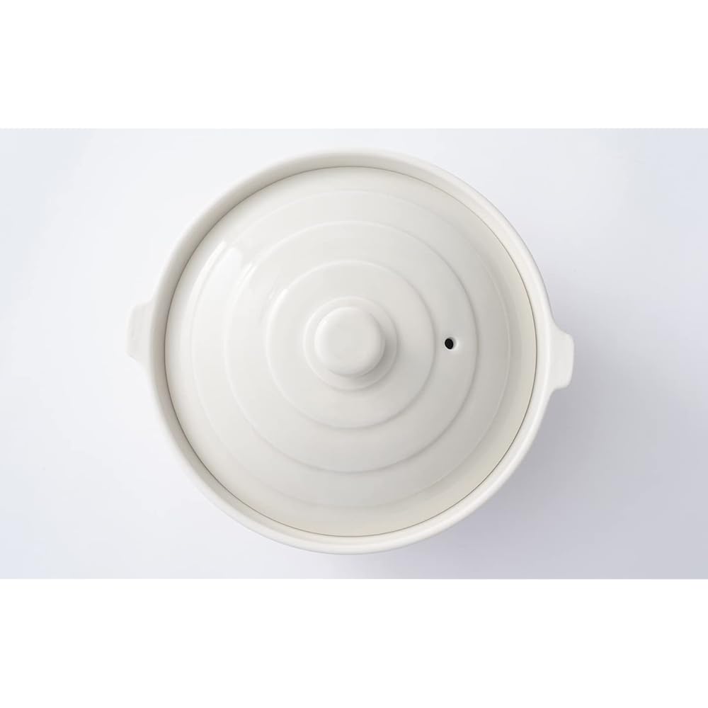 Hachiemon Kiln Daikei Only Bowl, Versatile Cooking Pot, Direct Fire, Oven, Microwave Safe, Light, Easy to Use, Arita Ware Ivory HJ-05