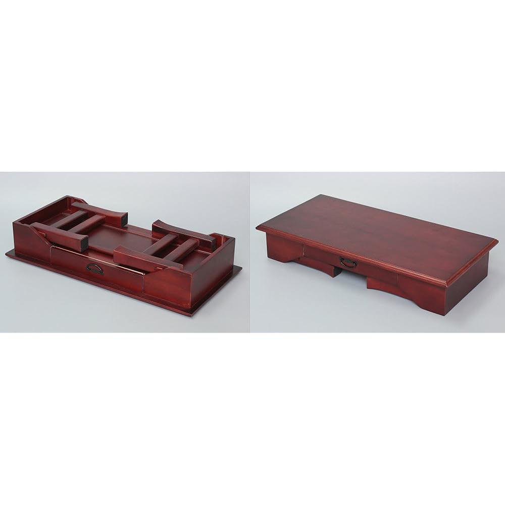 Osmak Sutra Desk, Writing Desk, Offering Table, Memorial Table, Sutra Copying Desk, Drawer, Folding, Compact, Made of Paulownia, Width 60cm, Brown SXDX-600BR