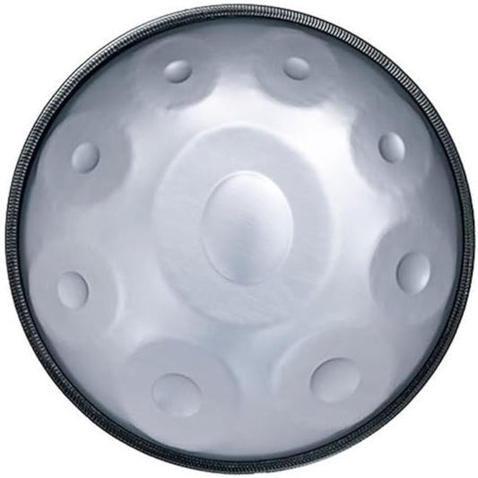 Mini Handpan Drum Handpan Instrument Percussion Instrument G Minor 9 Notes Diameter 45cm Height 16.5cm Includes a full set of accessories Perfect for children and women (Silver, Gold) (Color: Silver)