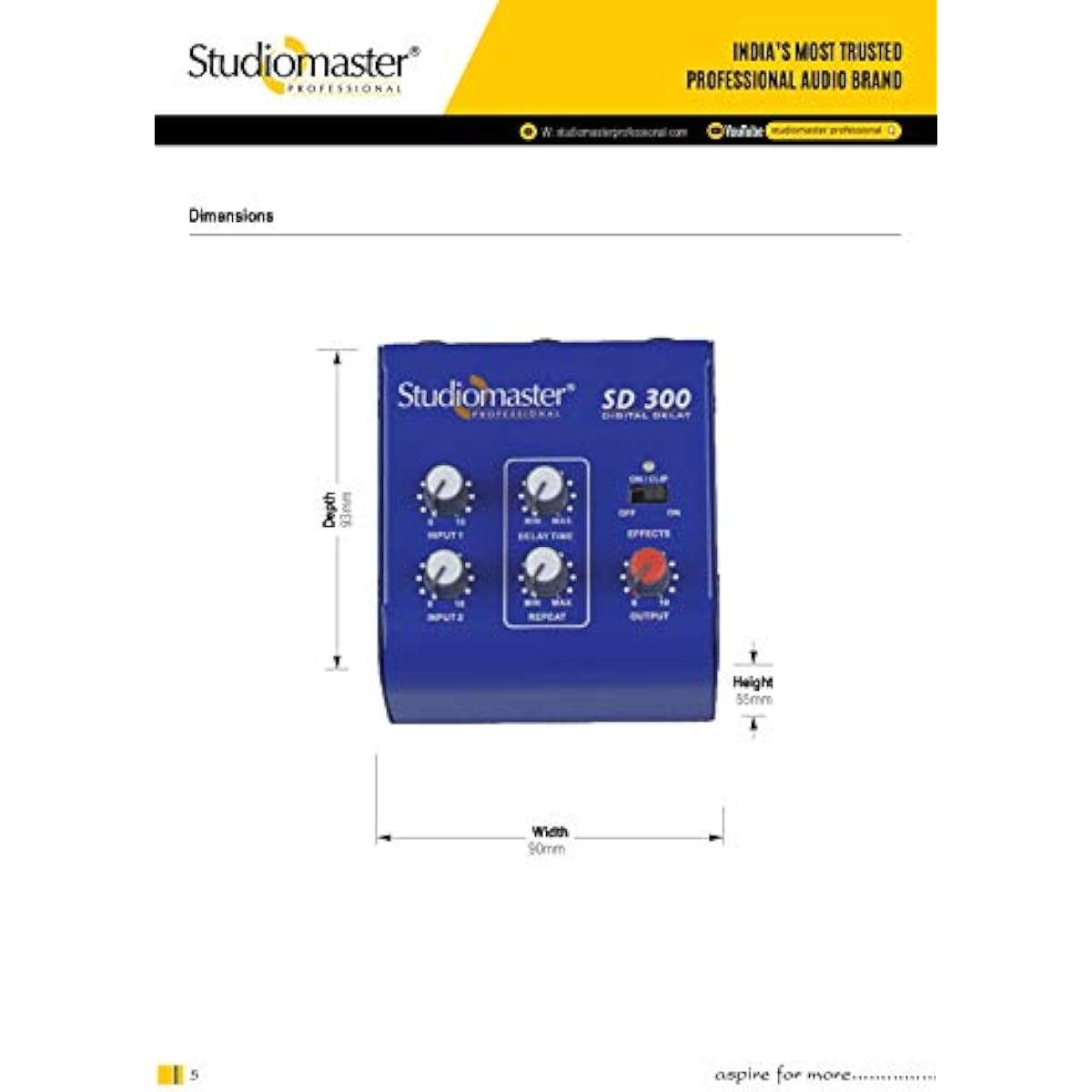 Studiomaster SD 300 with Eco/Delay Digital Sound Mixer