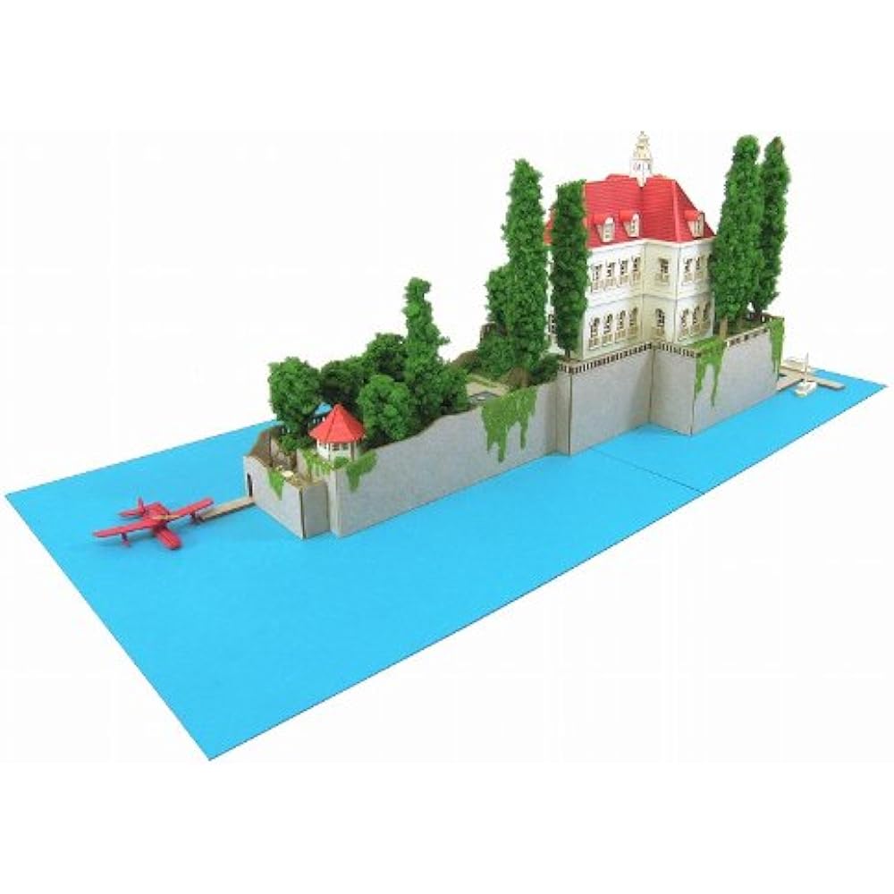 Sankei Miniatuart Kit Studio Ghibli Series Porco Rosso Hotel Adriano 1/300 Scale Paper Craft MK07-15