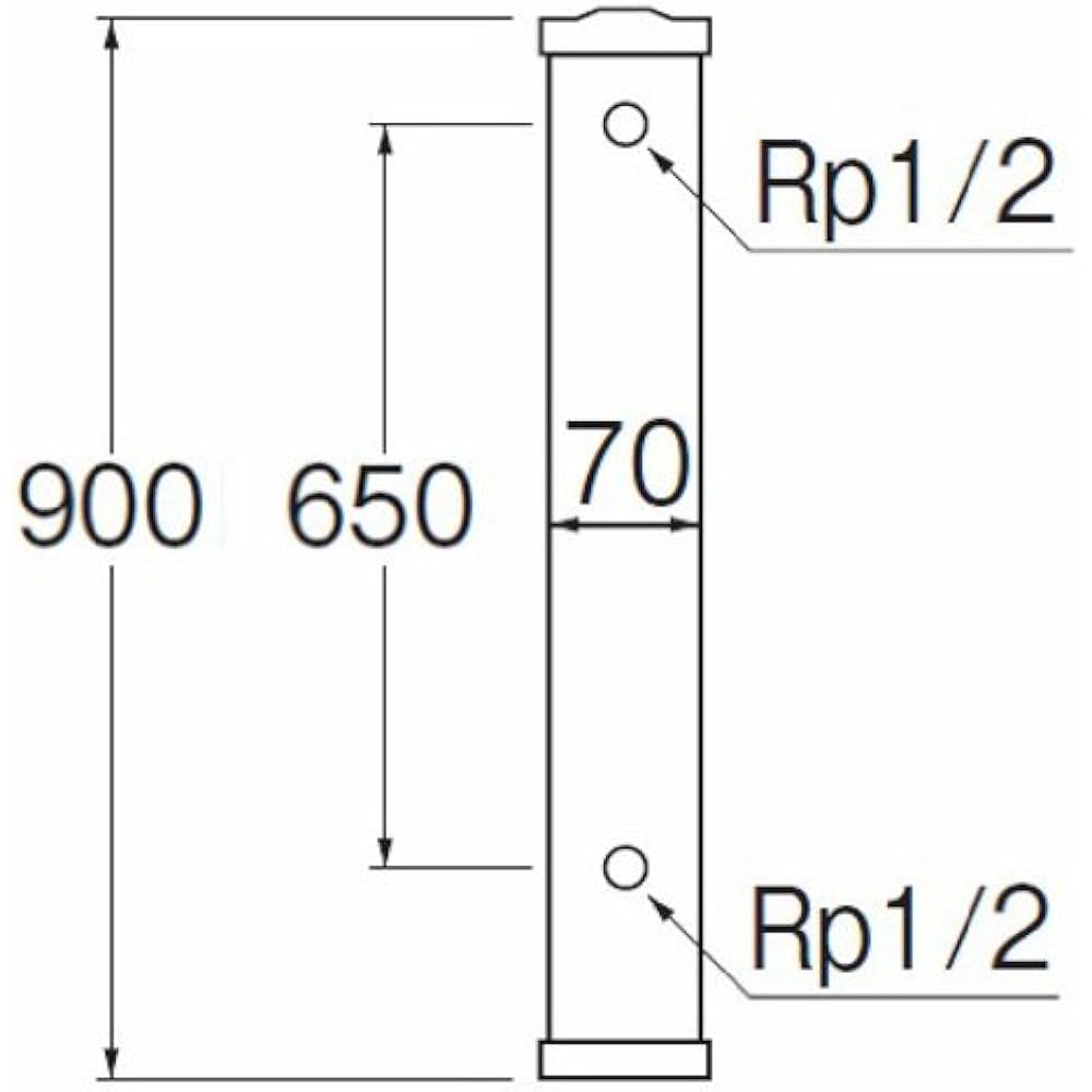 SANEI [Faucet pillar for outdoor faucet installation] Stainless steel faucet pillar, total length 900mm T800H-70X900