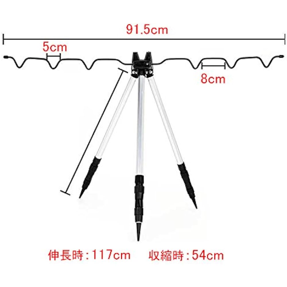 [Orld Fishing Gear] Throwing Fishing Aluminum Mini Tripod, 3 Tiers, Lightweight & with Foldable Compact Function, Silver qb500029a02n0