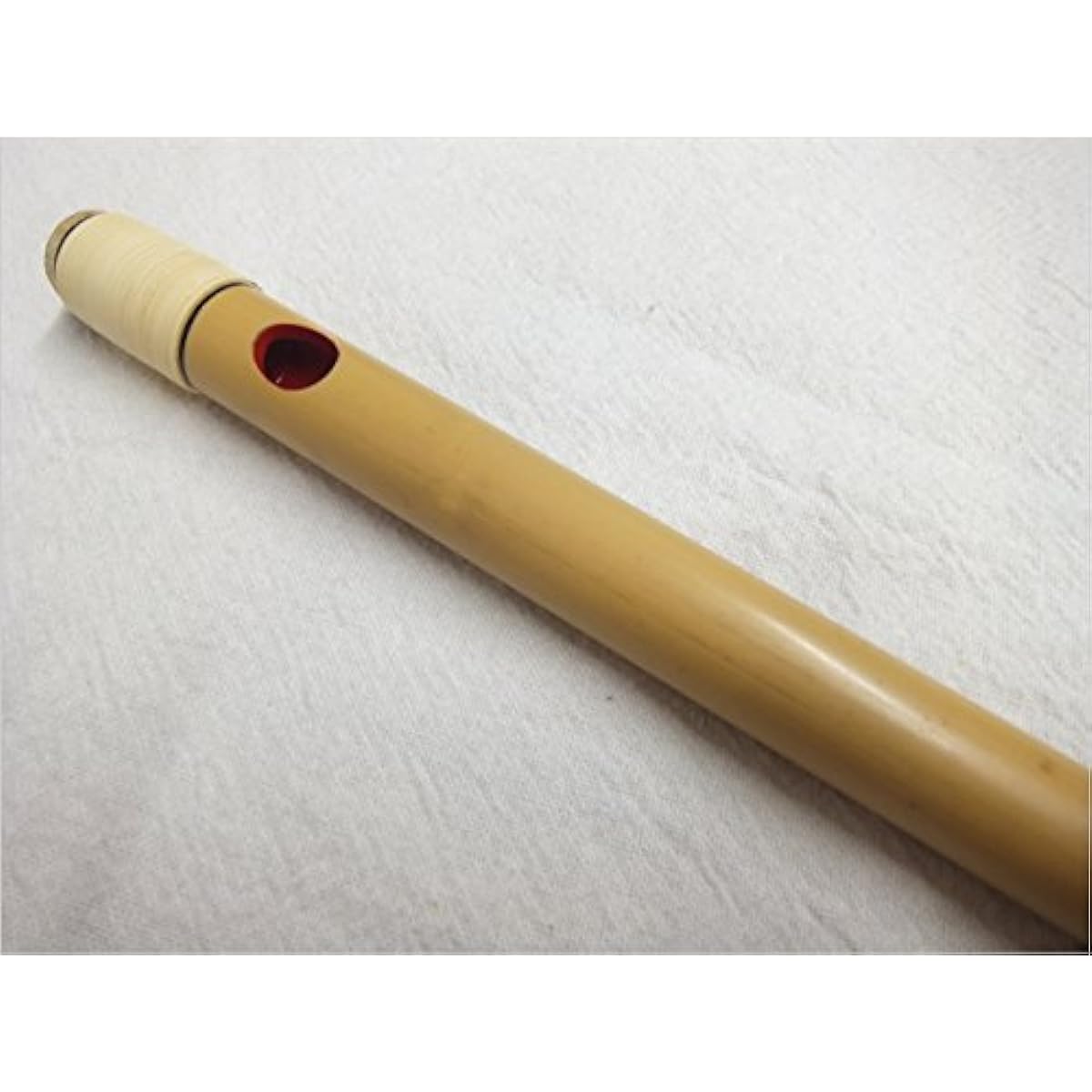 Murasakiyama Shinobue, Shishida, rattan double wrap, interior painted red, 7 holes, 6 pieces, Shinobue bag included