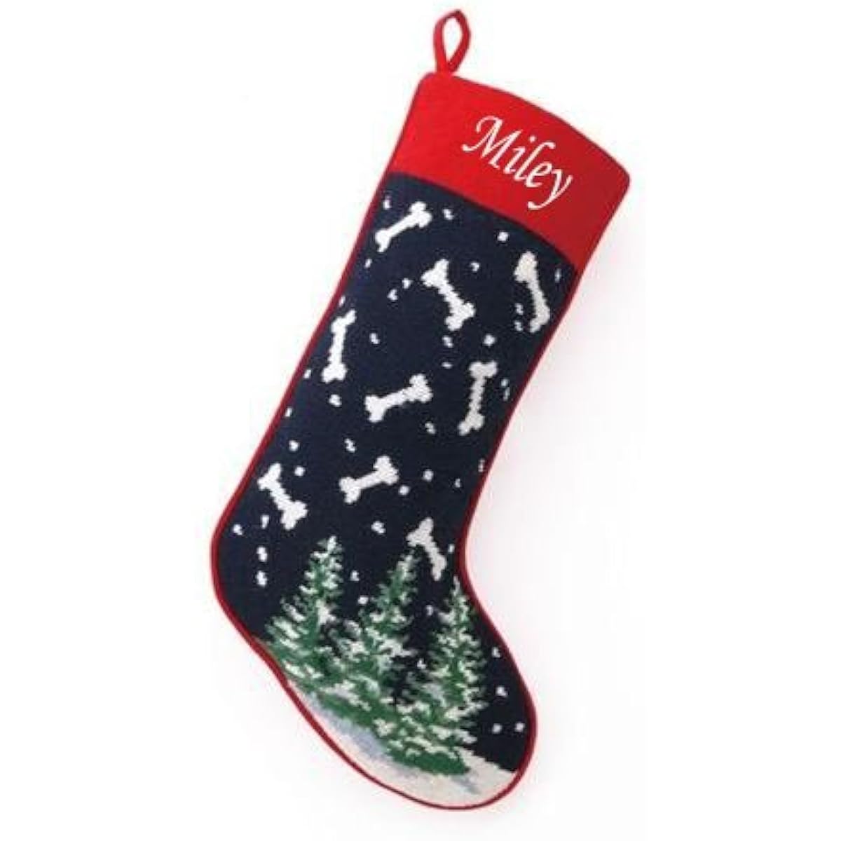 Needlepoint Snowing Dog Born Christmas Stocking from A Pet World
