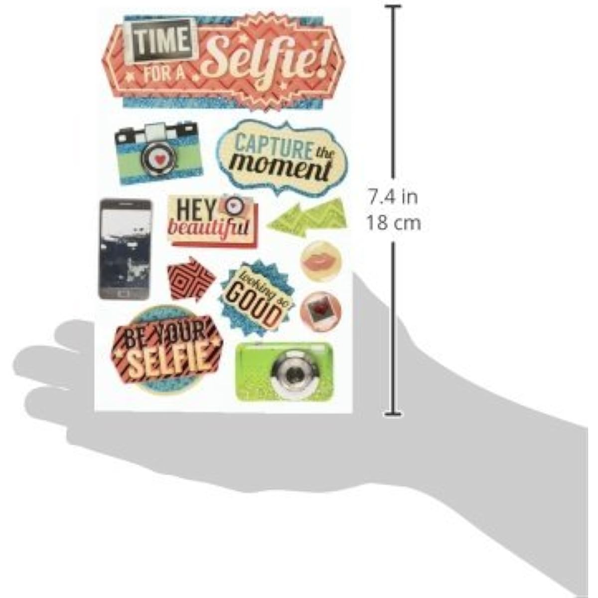 Paper House Productions STDM-0239E 3D Cardstock Stickers, Time for a Selfie by Paper House Productions