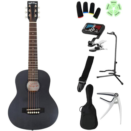 Sepia Crue W60 Can be played from age 4! Kids guitar beginner set Acoustic guitar for children BLK Mini guitar Small and lightweight Sepia Crue
